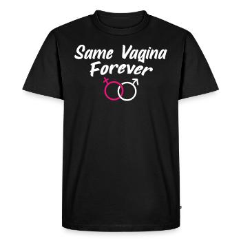 Same vagina for ever The same vagina forever - Men's Premium Organic T-Shirt - black - Front - Nico (187cm)