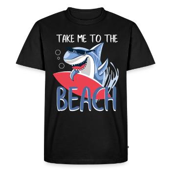 Funny Take Me To The Beach Shark Fans gift - Men's Premium Organic T-Shirt - black - Front - Nico (187cm)