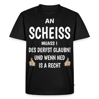 An Scheiss muass i - Männer Premium Bio T-Shirt - Schwarz - Vorne - Nico (187cm)