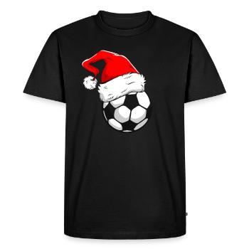 Casquette de foot football noel - T-shirt Premium bio Homme - noir - Devant - Nico (187cm)
