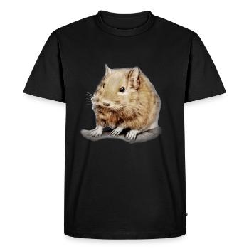 Degu rongeur de souris Rat rongeur cobaye - T-shirt Premium bio Homme - noir - Devant - Nico (187cm)