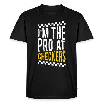 Cool Pro At Checkers Shirt Checkers Players gift - Men's Premium Organic T-Shirt - black - Front - Nico (187cm)