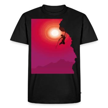 Cadeau d'alpinisme au lever du soleil - T-shirt Premium bio Homme - noir - Devant - Nico (187cm)