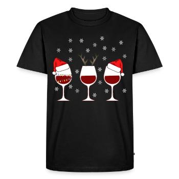WEINachten, Noël, Chemise de Noël, Vin - T-shirt Premium bio Homme - noir - Devant - Nico (187cm)
