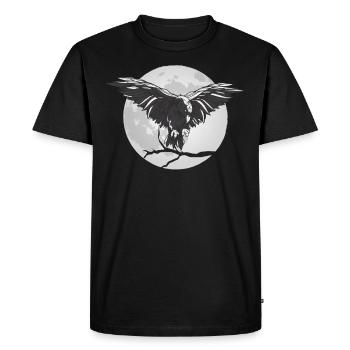 Raven crow in the full moon - Men's Premium Organic T-Shirt - black - Front - Nico (187cm)