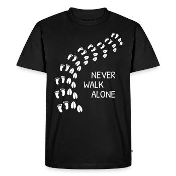 Never Walk Alone - Men's Premium Organic T-Shirt - black - Front - Nico (187cm)