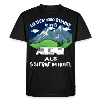 Rather 1000 stars in the sky than 5 stars in the hotel - Men's Premium Organic T-Shirt - black - Front - Nico (187cm)