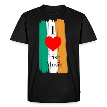 Love Irish Music Ireland coeur cadeau - T-shirt Premium bio Homme - noir - Devant - Nico (187cm)