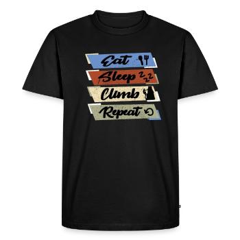 Eat Sleep Climb Repeat Food Climbing Sleep - Men's Premium Organic T-Shirt - black - Front - Nico (187cm)