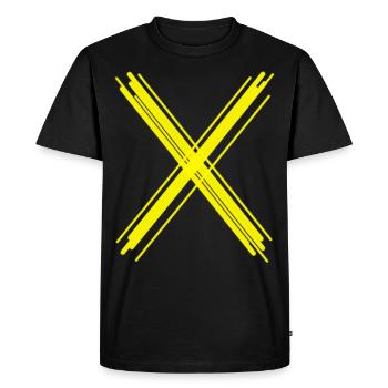 croix jaune art abstrait femme enfants yoga - T-shirt Premium bio Homme - noir - Devant - Nico (187cm)
