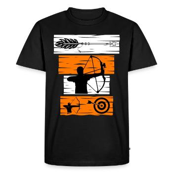 Tir à l'arc, sports de tir, arc - T-shirt Premium bio Homme - noir - Devant - Nico (187cm)