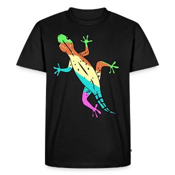 Lézard Gecko Zoologie Faune Amphibien Amphibien - T-shirt Premium bio Homme - noir - Devant - Nico (187cm)