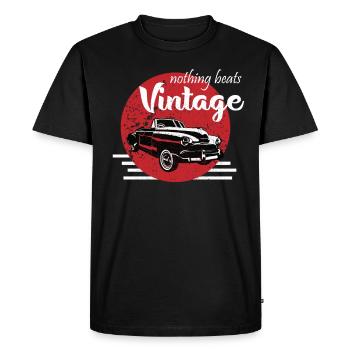 Biker rockabilly vintage des années 50 - T-shirt Premium bio Homme - noir - Devant - Nico (187cm)