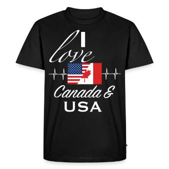 Canada USA amour vacances feuille d'érable cadeau - T-shirt Premium bio Homme - noir - Devant - Nico (187cm)
