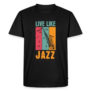 Cool Vintage Jazz Sax Live Like Jazz Jazz cadeau - T-shirt Premium bio Homme - noir - Devant - Nico (187cm)