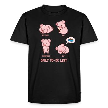 Liste des porcs à faire - T-shirt Premium bio Homme - noir - Devant - Nico (187cm)