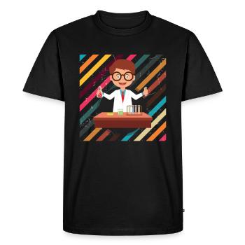 Cool Vintage Scientist Funny Look Science gift - Men's Premium Organic T-Shirt - black - Front - Nico (187cm)