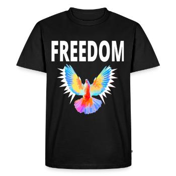 freedom Yog Freedom George Gift Idea - Men's Premium Organic T-Shirt - black - Front - Nico (187cm)