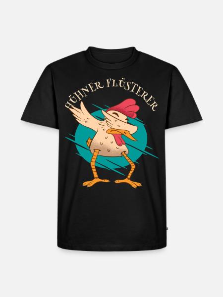 Dabbing Hühner Fluesterer - Männer Premium Bio T-Shirt - Schwarz
