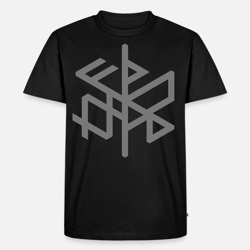 Thüringer "Þuringa" Hexa-Binderune,rechts/cw,QRF0© - Männer Premium Bio T-Shirt - Schwarz