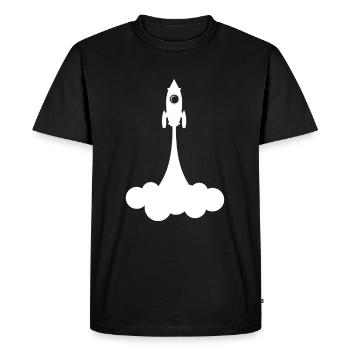 Rocket space star birthday gift idea - Men's Premium Organic T-Shirt - black - Front - Nico (187cm)
