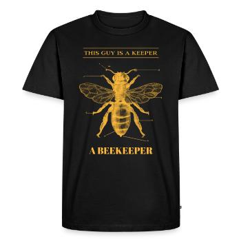 Cadeau de chemise drôle apiculteur abeille - T-shirt Premium bio Homme - noir - Devant - Nico (187cm)