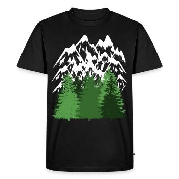 Forêt de montagne Wilderness Montagnes Amoureux de la nature Montagne - T-shirt Premium bio Homme - noir - Devant - Nico (187cm)
