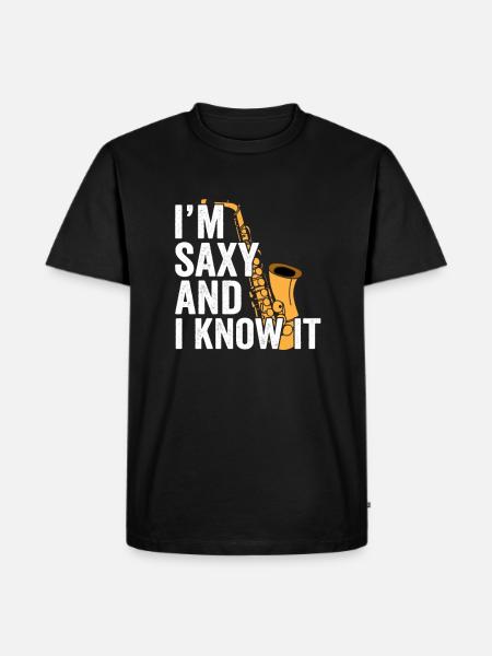 Saxophonist Geschenkidee - Männer Premium Bio T-Shirt - Schwarz