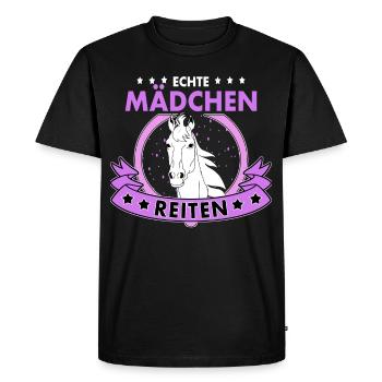 Real girls riding horses riding - Men's Premium Organic T-Shirt - black - Front - Nico (187cm)