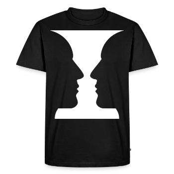 Têtes ou vases Illusions optiques - T-shirt Premium bio Homme - noir - Devant - Nico (187cm)