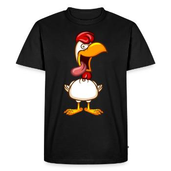 Crazy Chicken - Men's Premium Organic T-Shirt - black - Front - Nico (187cm)