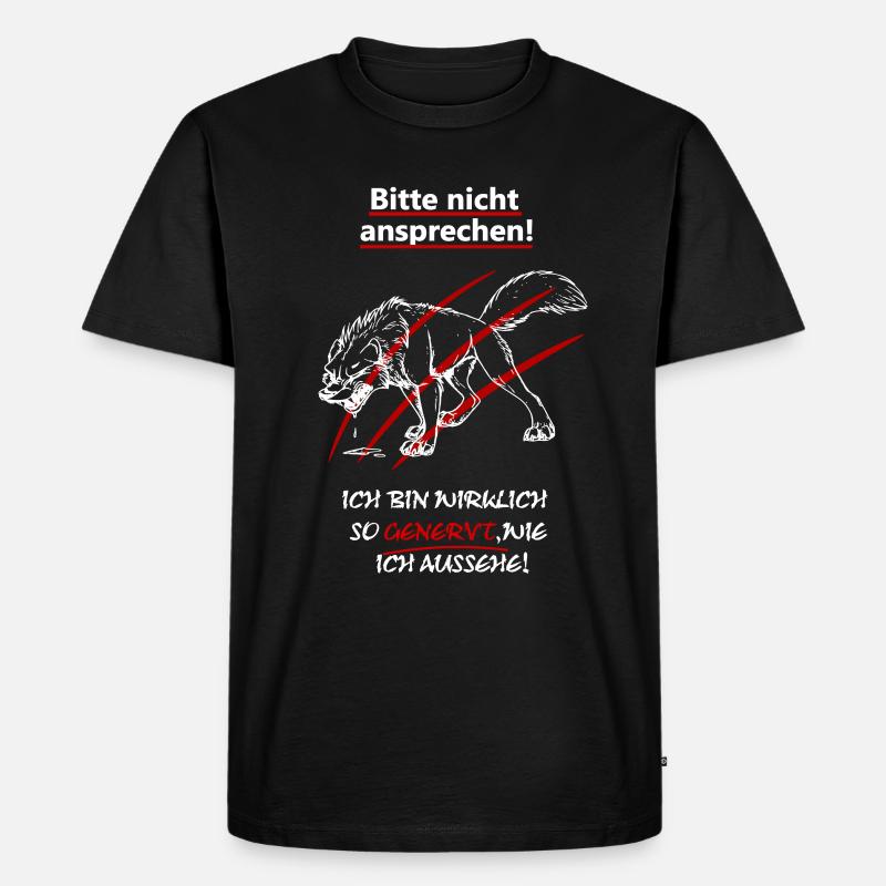 Bitte nicht ansprechen bin genervt - Männer Premium Bio T-Shirt - Schwarz