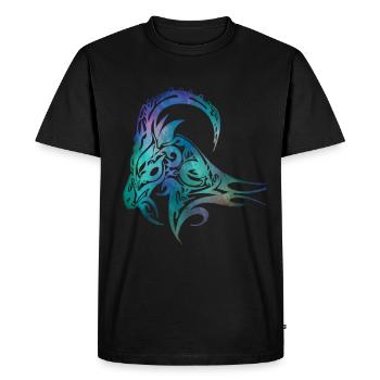 Bélier signe du zodiaque avec cornes - T-shirt Premium bio Homme - noir - Devant - Nico (187cm)