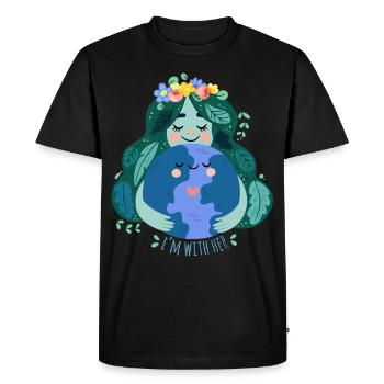 Cadeau nature environnement terre mère - T-shirt Premium bio Homme - noir - Devant - Nico (187cm)