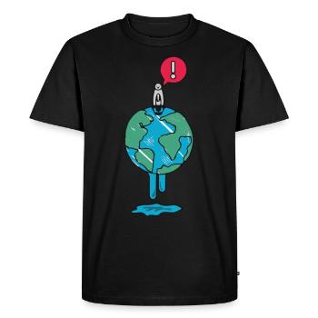 Réchauffement de la planète cadeau de l'environnement de la terre de l'ours polaire - T-shirt Premium bio Homme - noir - Devant - Nico (187cm)