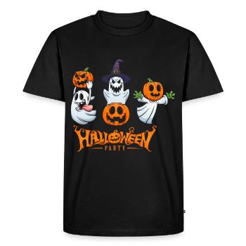 3 Ghosts Halloween Party Ghost Gift - Men's Premium Organic T-Shirt - black - Front - Nico (187cm)