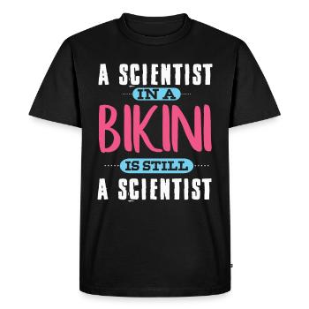 Un scientifique en bikini - T-shirt Premium bio Homme - noir - Devant - Nico (187cm)