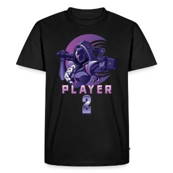 Matching Gamer Couple Player 1 Player 2 - Men's Premium Organic T-Shirt - black - Front - Nico (187cm)