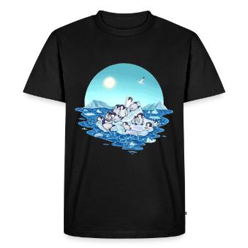 Changement climatique Réchauffement climatique Pingouin Cadeau - T-shirt Premium bio Homme - noir - Devant - Nico (187cm)