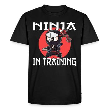 Ninja en formation, cadeau pour les fans de ninja, ninjas - T-shirt Premium bio Homme - noir - Devant - Nico (187cm)