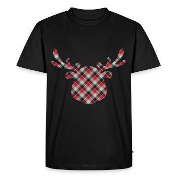 Cadeau de Noël de renne élan - T-shirt Premium bio Homme - noir - Devant - Nico (187cm)