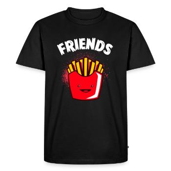 Burger et Frites Best Friends Meilleurs Amis - T-shirt Premium bio Homme - noir - Devant - Nico (187cm)