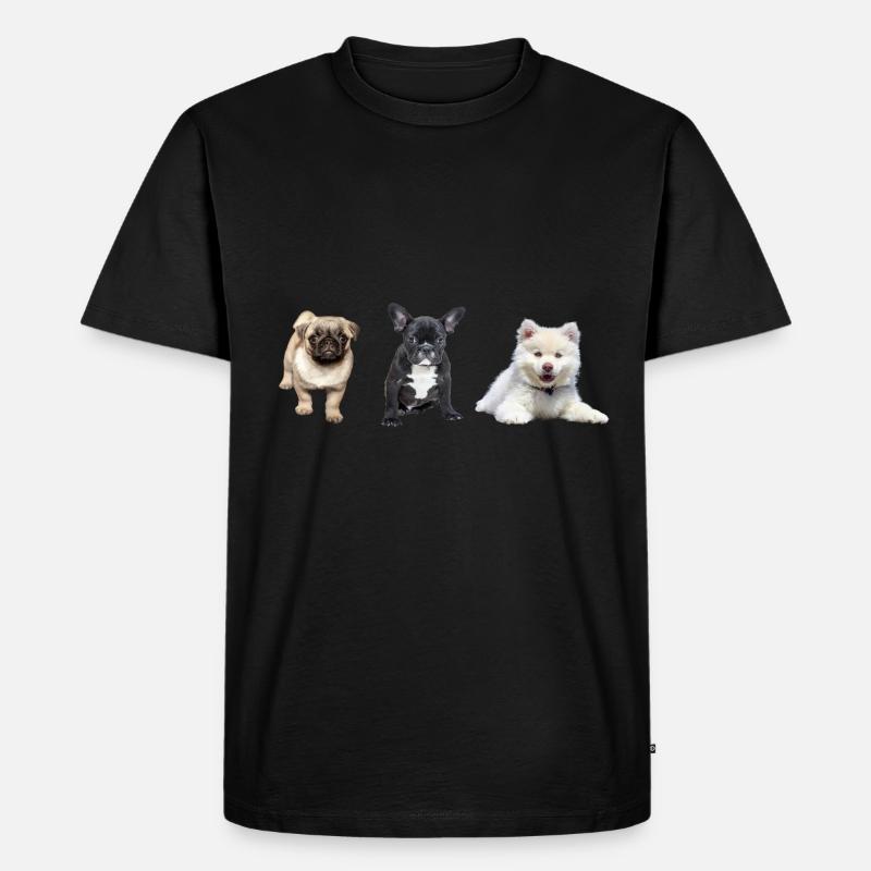 Mops Welpe - Männer Premium Bio T-Shirt - Schwarz