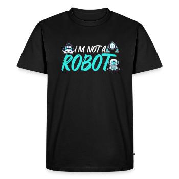 DANS LE PAS UN ROBOT. Robot, robotique, ingénieur - T-shirt Premium bio Homme - noir - Devant - Nico (187cm)