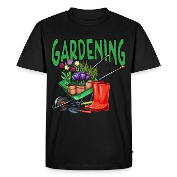 Jardin amis jardinage nature cadeau - T-shirt Premium bio Homme - noir - Devant - Nico (187cm)
