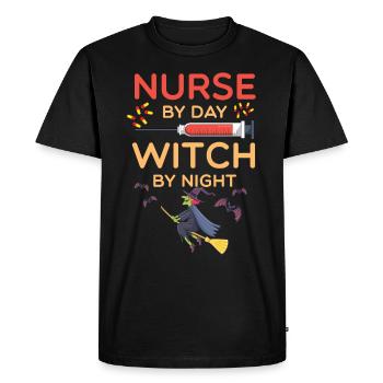 Halloween nursing witch costume - Men's Premium Organic T-Shirt - black - Front - Nico (187cm)
