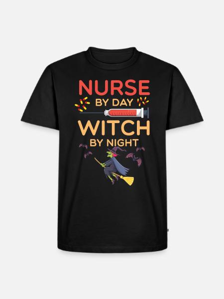 Halloween nursing witch costume - Men's Premium Organic T-Shirt - black