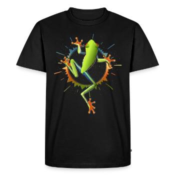 Frosch - T-shirt Premium bio Homme - noir - Devant - Nico (187cm)