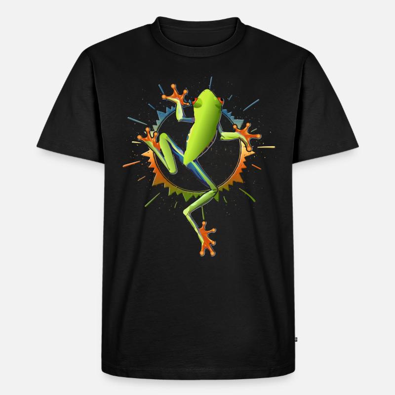 Frosch - Männer Premium Bio T-Shirt - Schwarz