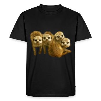 Funny meerkat young meerkat gift - Men's Premium Organic T-Shirt - black - Front - Nico (187cm)